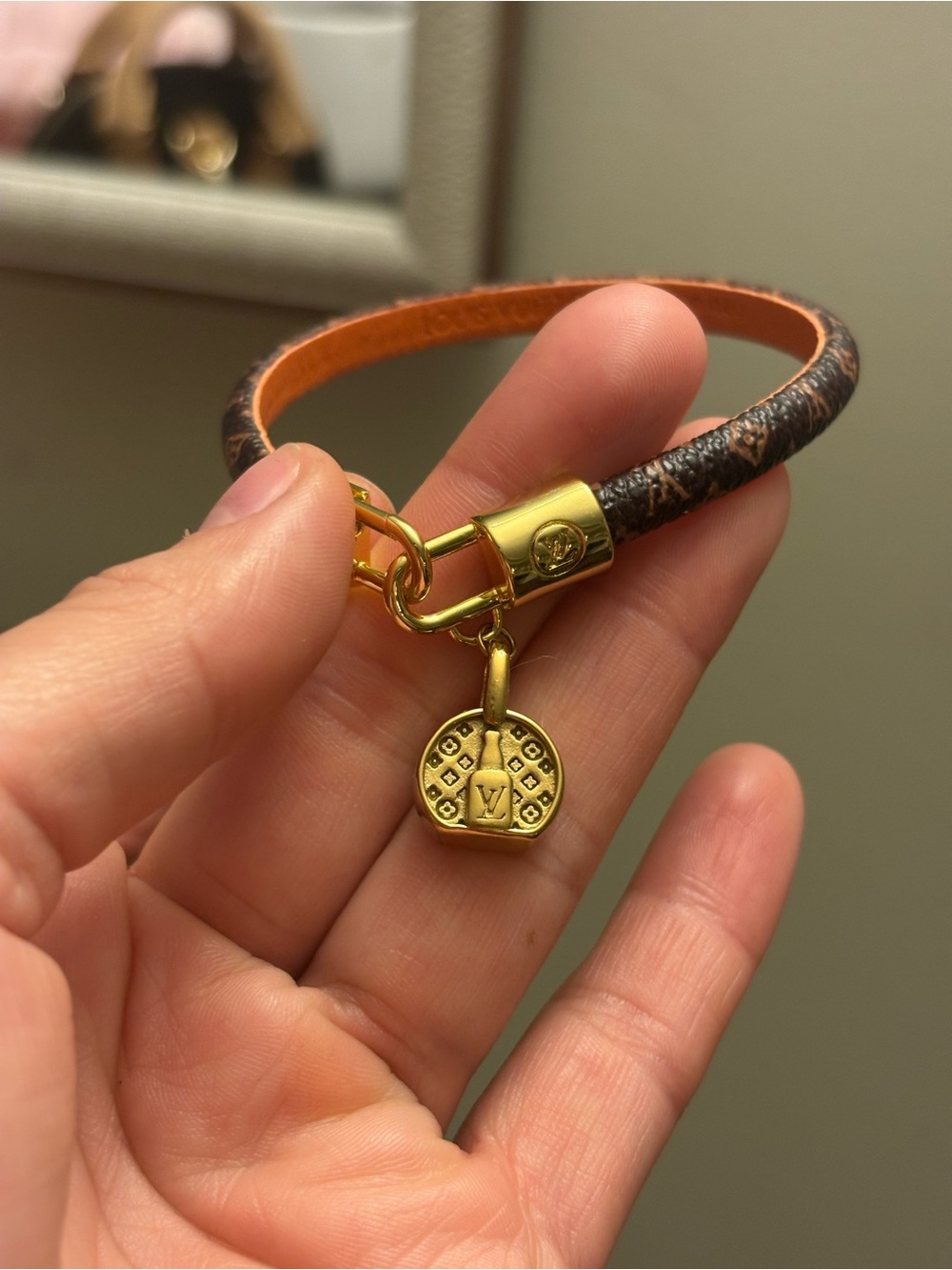LV bracelet with upcycled charm